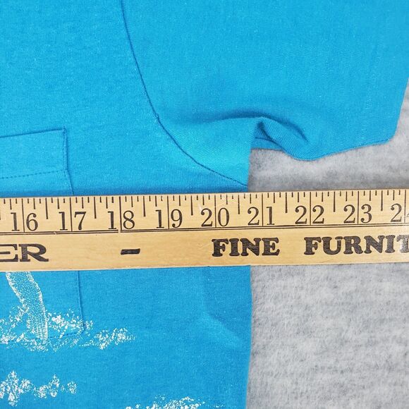 Vintage Textile Prints Key Largo Graphic T-Shirt Mens Large Blue Destination USA - Picture 5 of 6